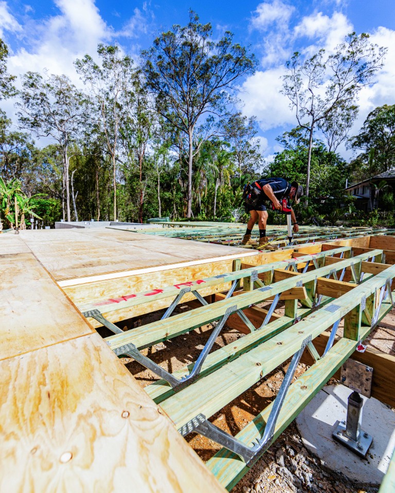 Insulated flooring panels closing out the ventilated void beneath a suspended floor