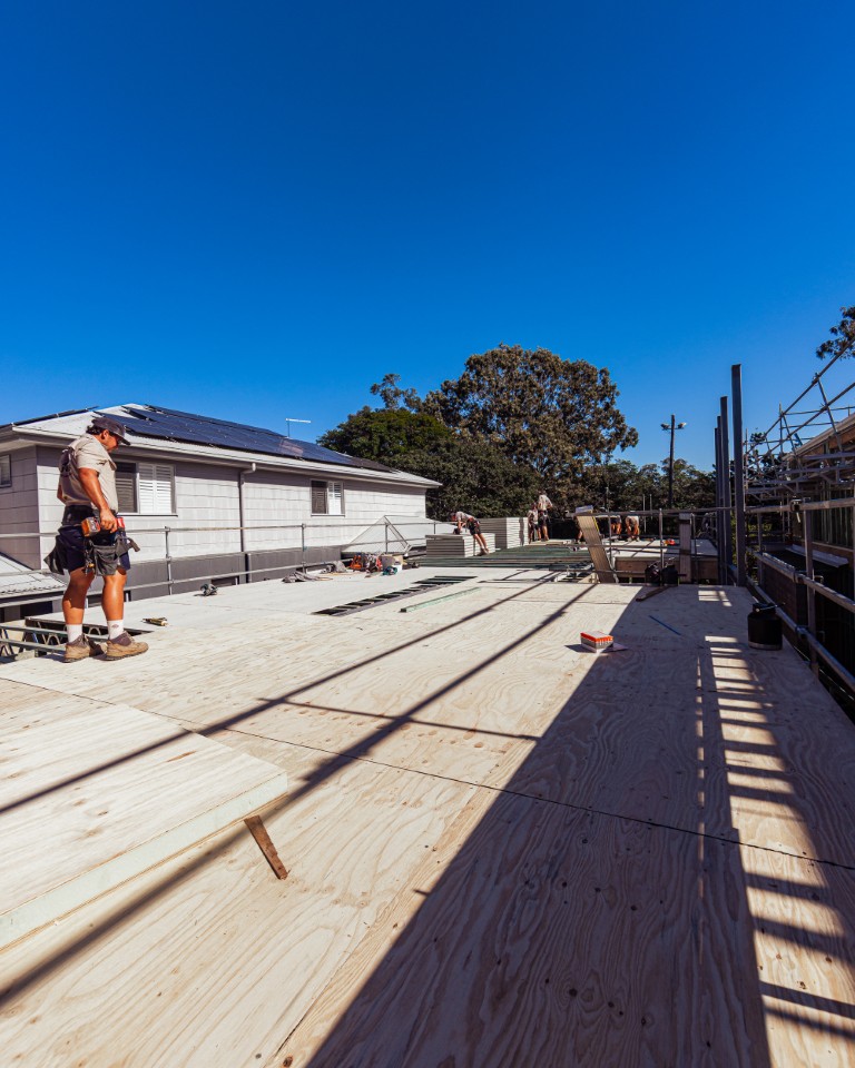 Platinum "R" Floor structural insulated flooring panel installed on an elevated residential build - insulated subfloor panels for Melbourne builders