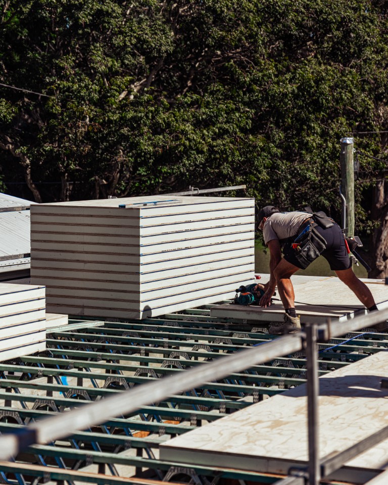 Platinum "R" Floor structural insulated flooring panel on a residential build - SIP panels Melbourne and regional Victoria